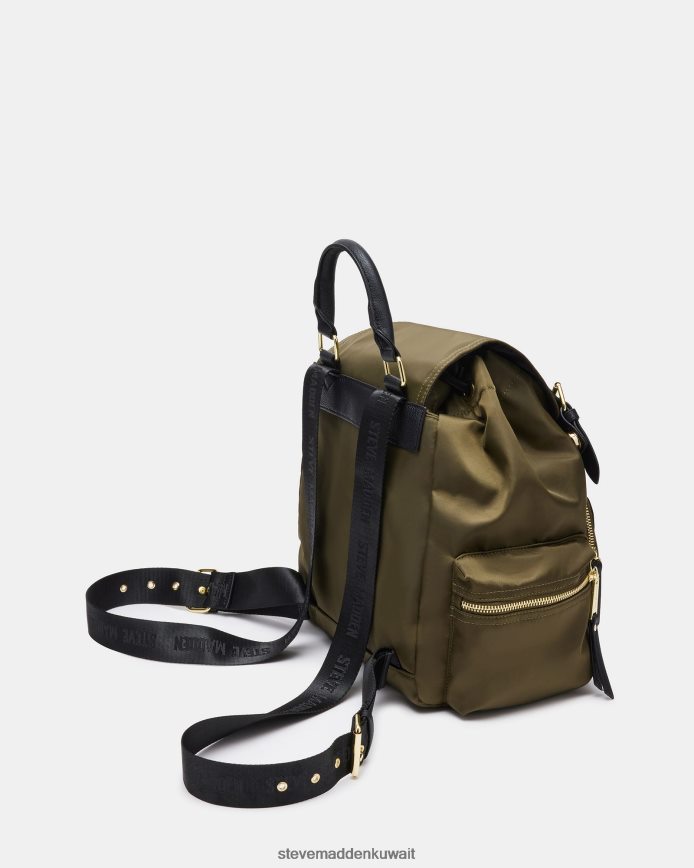 Steve Madden للجنسين حقيبة ظهر من النايلون زيتون شنطة 6JPNNF478
