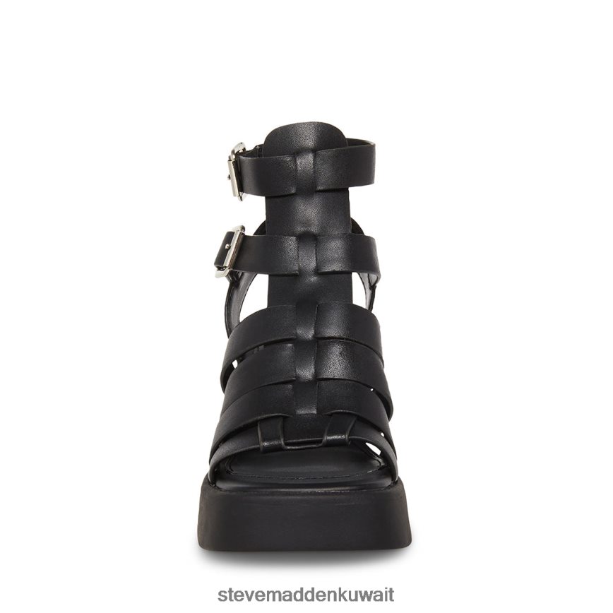 Steve Madden نحيف كيونا جلد أسود أحذية 6JPNNF49
