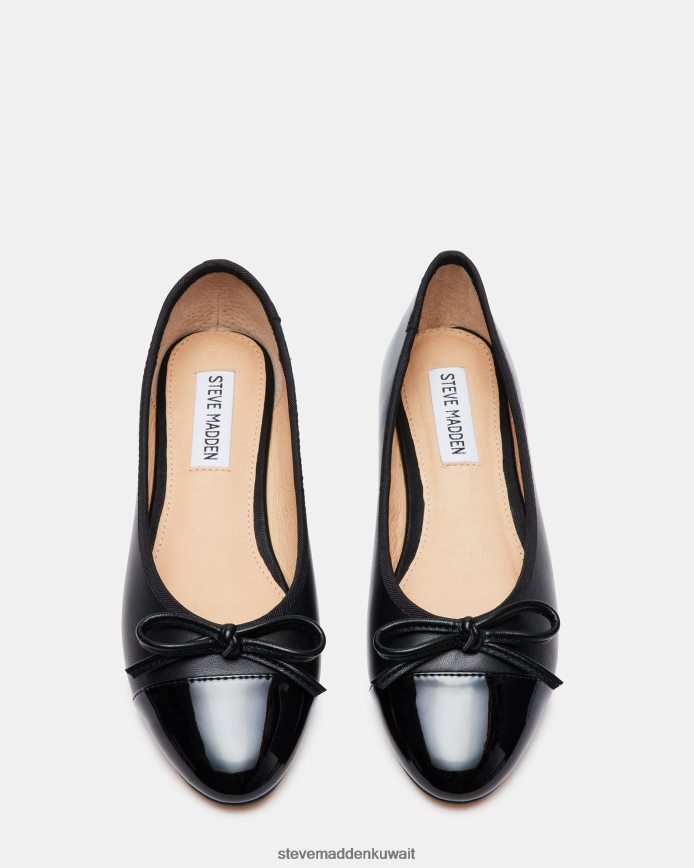 Steve Madden نحيف إليسون جلد أسود أحذية 6JPNNF503