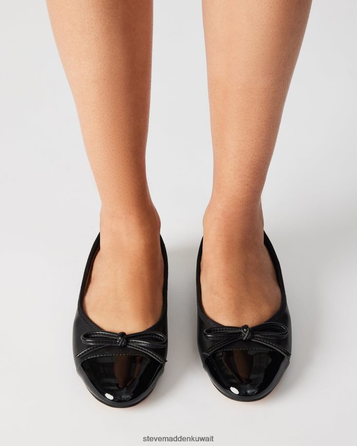 Steve Madden نحيف إليسون جلد أسود أحذية 6JPNNF503