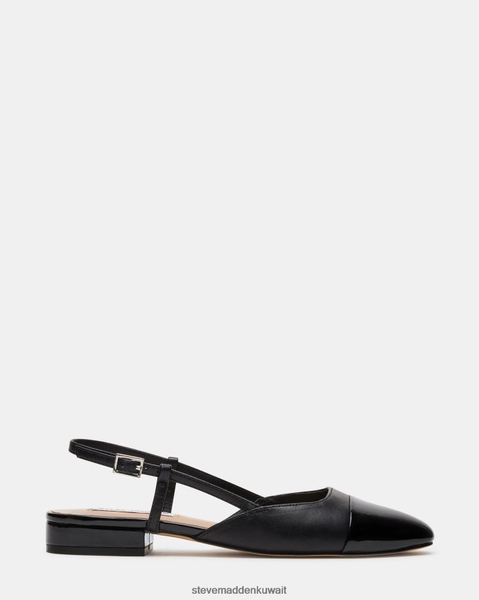 Steve Madden نحيف بليندا جلد أسود أحذية 6JPNNF504