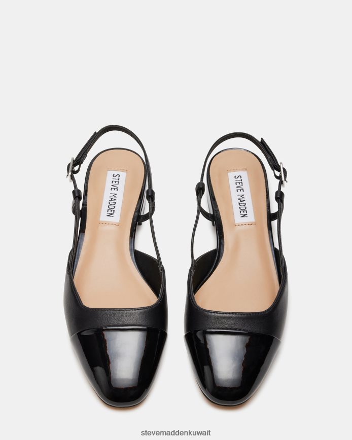 Steve Madden نحيف بليندا جلد أسود أحذية 6JPNNF504