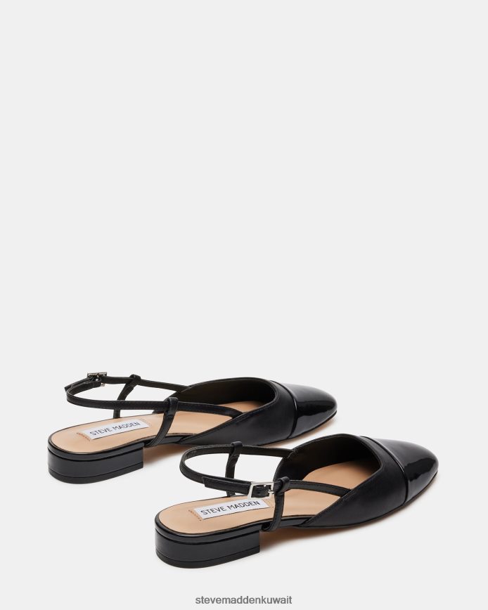 Steve Madden نحيف بليندا جلد أسود أحذية 6JPNNF504