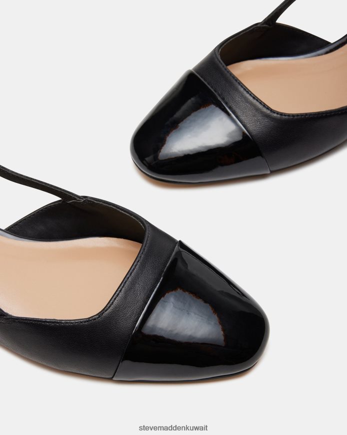 Steve Madden نحيف بليندا جلد أسود أحذية 6JPNNF504