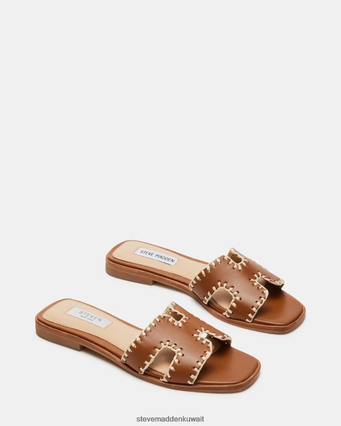 Steve Madden نحيف هادين المنسوجة جلد الكونياك أحذية 6JPNNF50