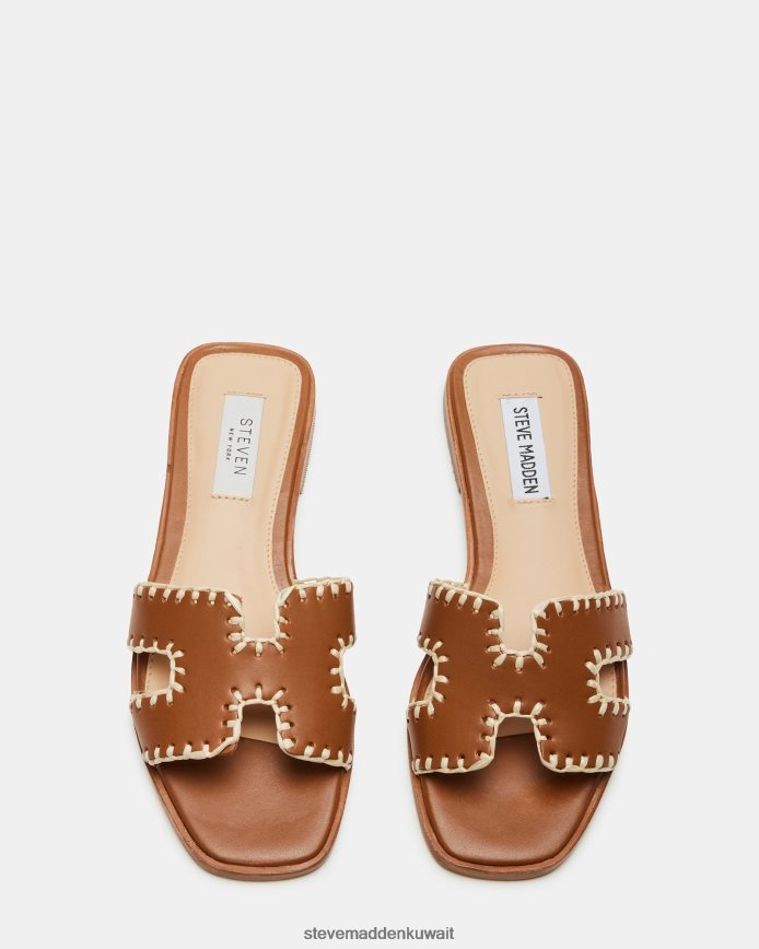 Steve Madden نحيف هادين المنسوجة جلد الكونياك أحذية 6JPNNF50