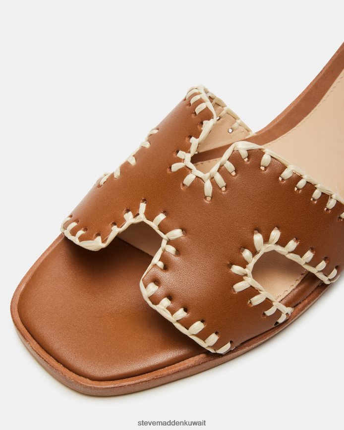 Steve Madden نحيف هادين المنسوجة جلد الكونياك أحذية 6JPNNF50