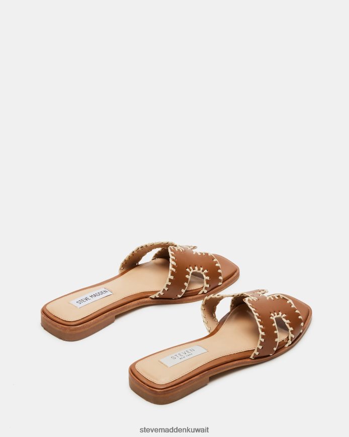 Steve Madden نحيف هادين المنسوجة جلد الكونياك أحذية 6JPNNF50