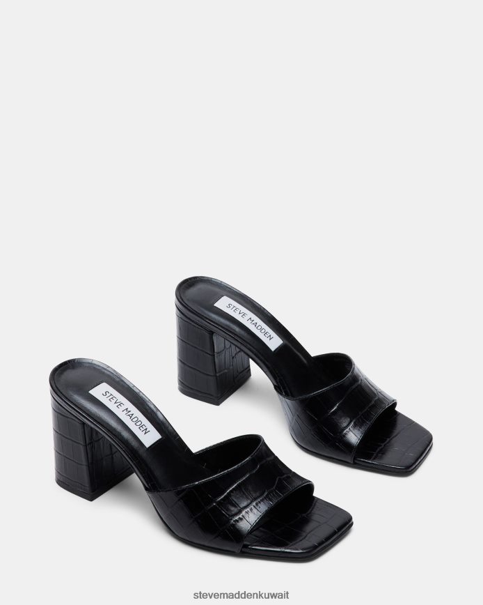 Steve Madden نحيف علياء تمساح أسود أحذية 6JPNNF527