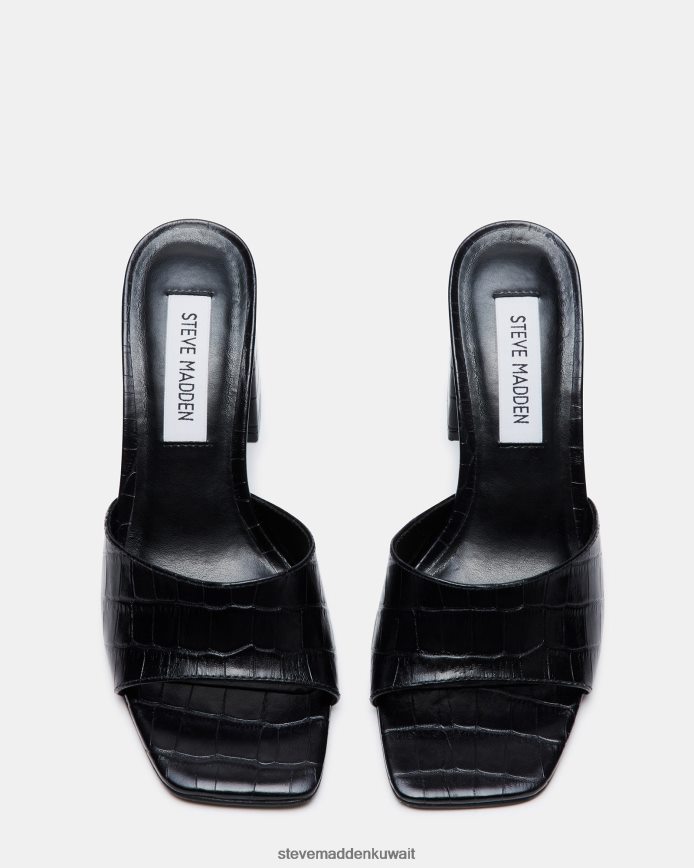 Steve Madden نحيف علياء تمساح أسود أحذية 6JPNNF527