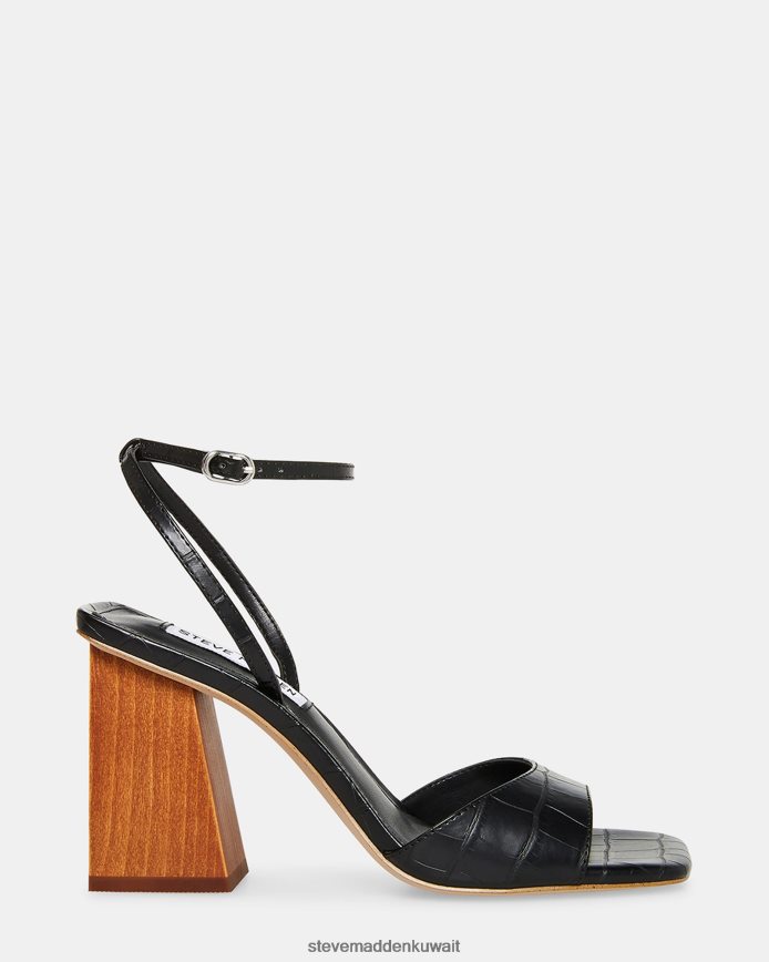 Steve Madden نحيف روزلين تمساح أسود أحذية 6JPNNF529