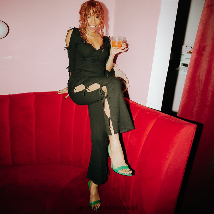 Steve Madden نحيف باتالي جلد أخضر أحذية 6JPNNF536