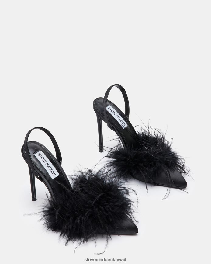 Steve Madden نحيف الكسيس الساتان الأسود أحذية 6JPNNF538
