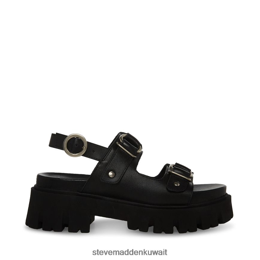 Steve Madden نحيف جاريك جلد أسود أحذية 6JPNNF54