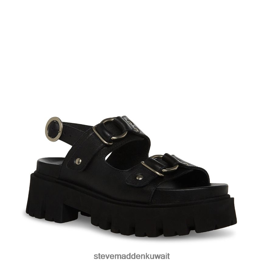 Steve Madden نحيف جاريك جلد أسود أحذية 6JPNNF54