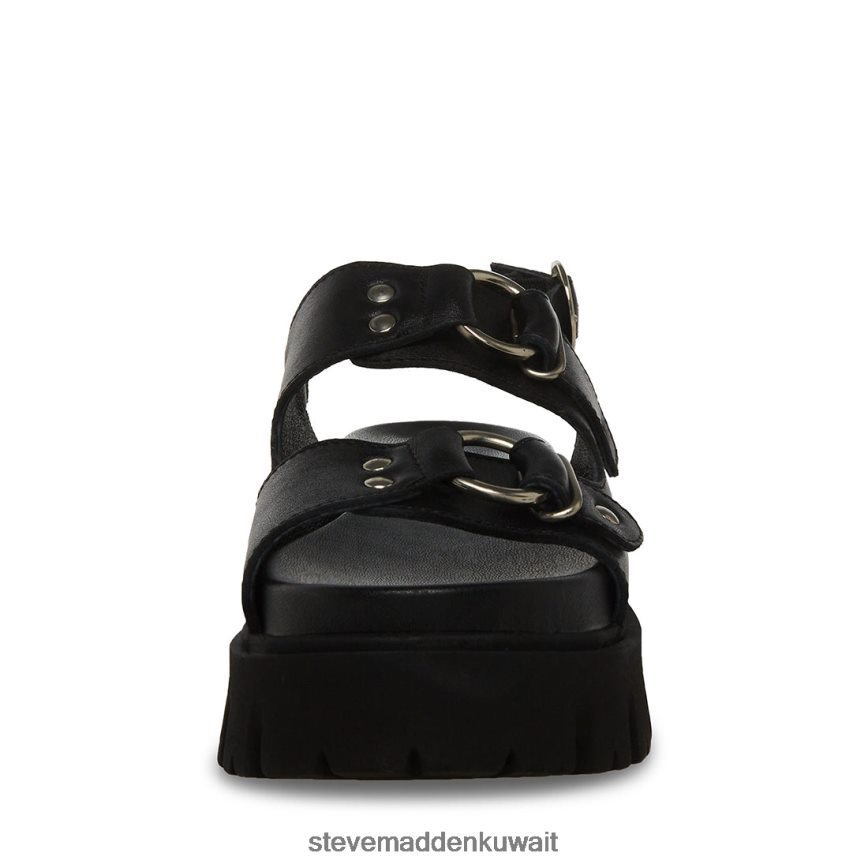 Steve Madden نحيف جاريك جلد أسود أحذية 6JPNNF54