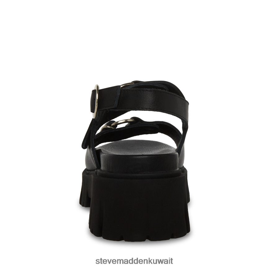 Steve Madden نحيف جاريك جلد أسود أحذية 6JPNNF54