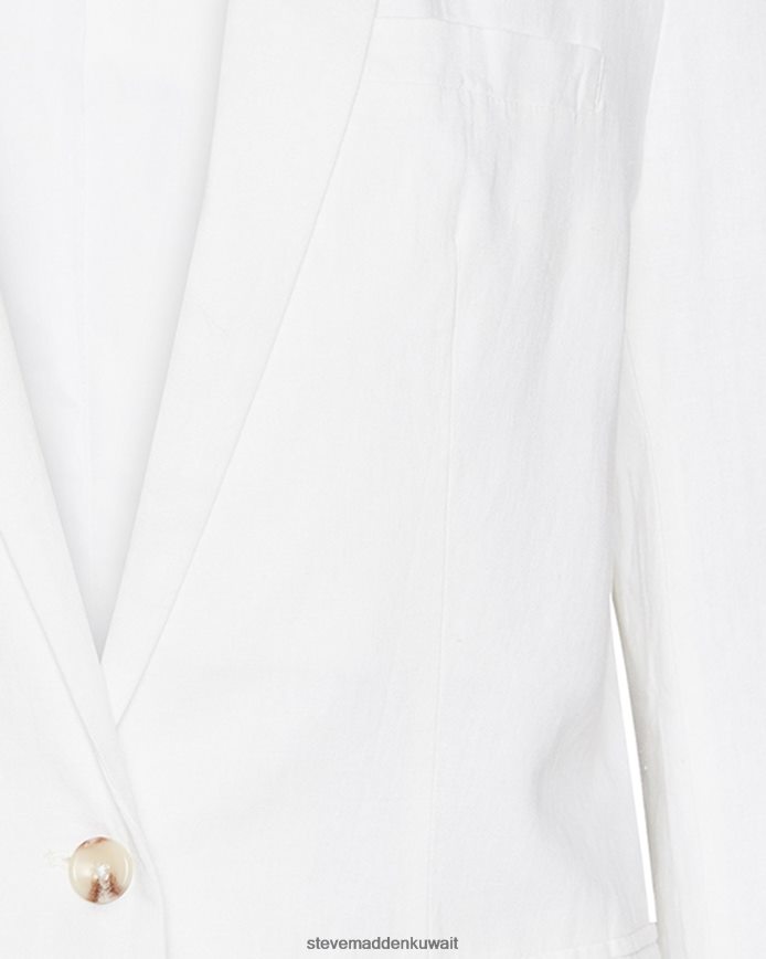 Steve Madden نحيف الكتان على حافة السترة أبيض يلبس 6JPNNF574