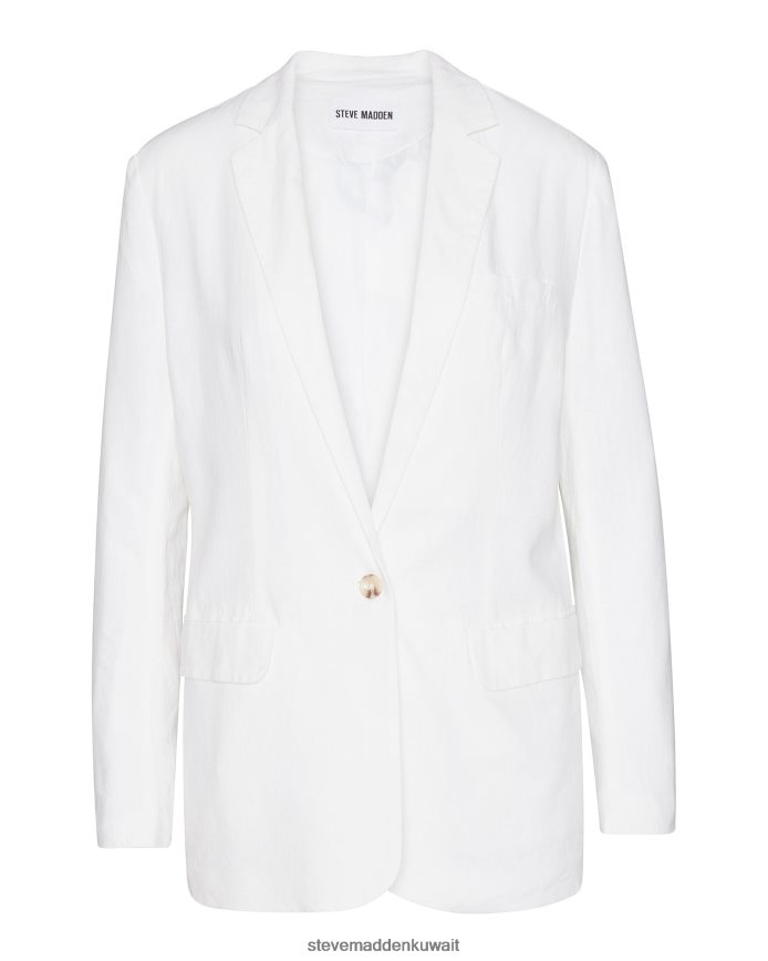 Steve Madden نحيف الكتان على حافة السترة أبيض يلبس 6JPNNF574