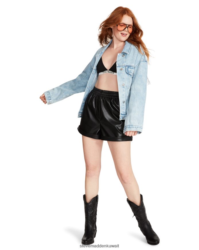 Steve Madden نحيف أحجار الراين سترة الدنيم سيينا قماش الدنيم يلبس 6JPNNF580