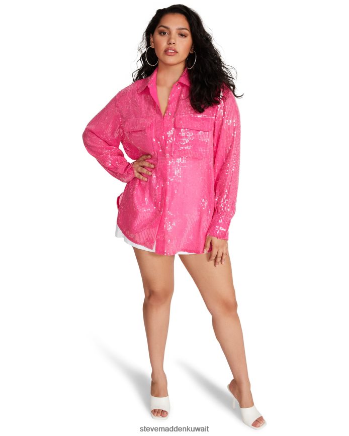 Steve Madden نحيف شاكيت سيموني وردي فاقع يلبس 6JPNNF581