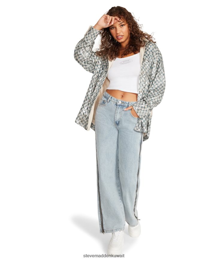 Steve Madden نحيف أندي شاكيت فضة يلبس 6JPNNF600