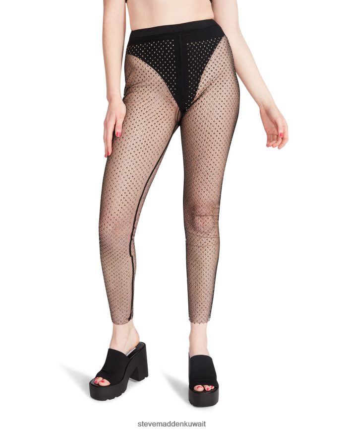 Steve Madden نحيف السراويل شبكة حجر الراين أسود يلبس 6JPNNF652