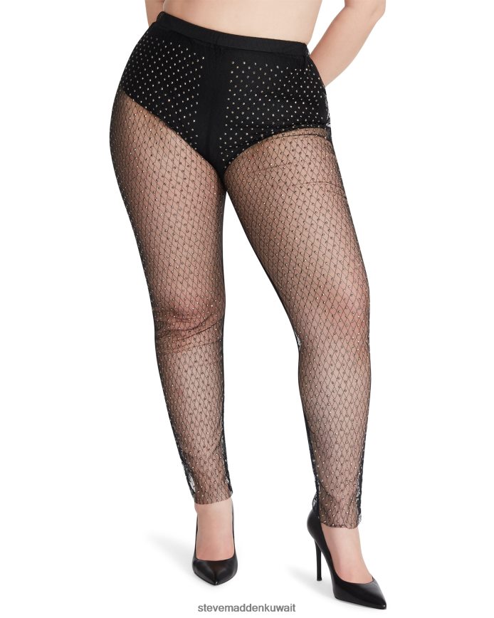 Steve Madden نحيف السراويل شبكة حجر الراين أسود يلبس 6JPNNF652