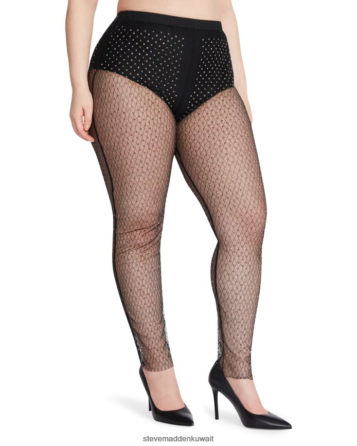 Steve Madden نحيف السراويل شبكة حجر الراين أسود يلبس 6JPNNF652