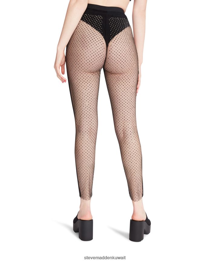 Steve Madden نحيف السراويل شبكة حجر الراين أسود يلبس 6JPNNF652