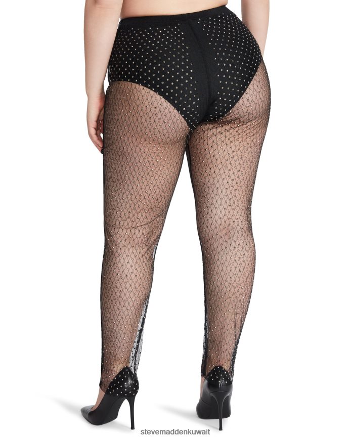 Steve Madden نحيف السراويل شبكة حجر الراين أسود يلبس 6JPNNF652