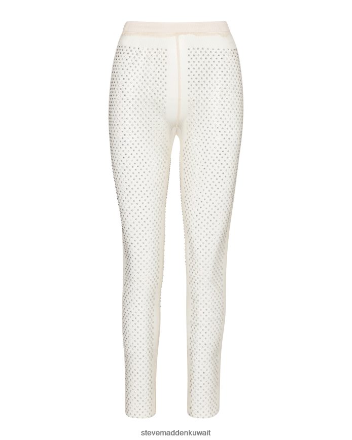 Steve Madden نحيف السراويل شبكة حجر الراين عاج يلبس 6JPNNF669