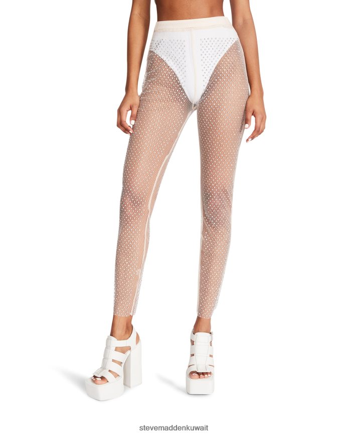 Steve Madden نحيف السراويل شبكة حجر الراين عاج يلبس 6JPNNF669