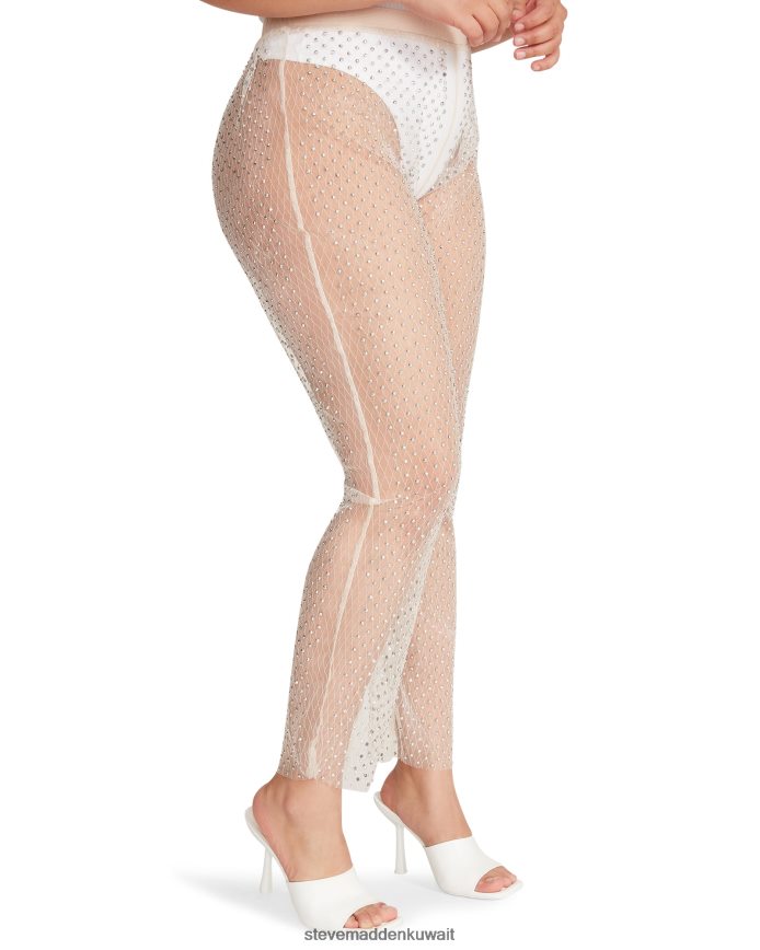 Steve Madden نحيف السراويل شبكة حجر الراين عاج يلبس 6JPNNF669