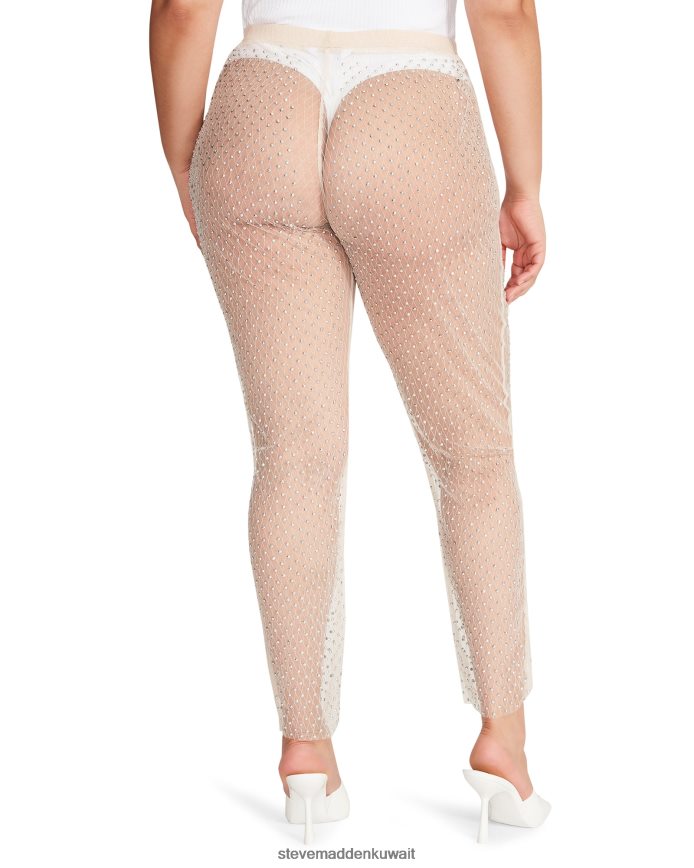 Steve Madden نحيف السراويل شبكة حجر الراين عاج يلبس 6JPNNF669