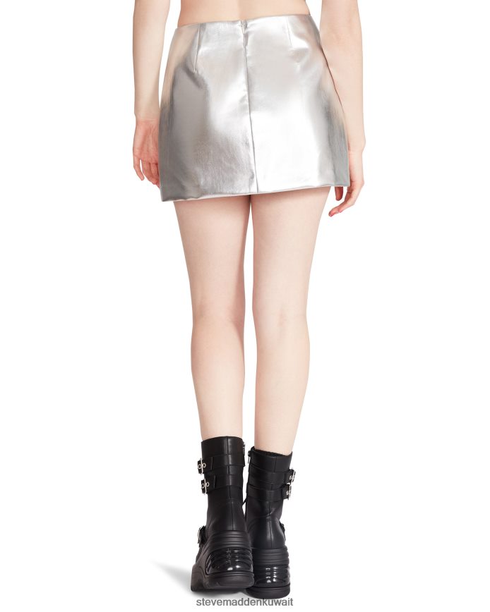 Steve Madden نحيف تنورة كام معدنية فضة يلبس 6JPNNF675