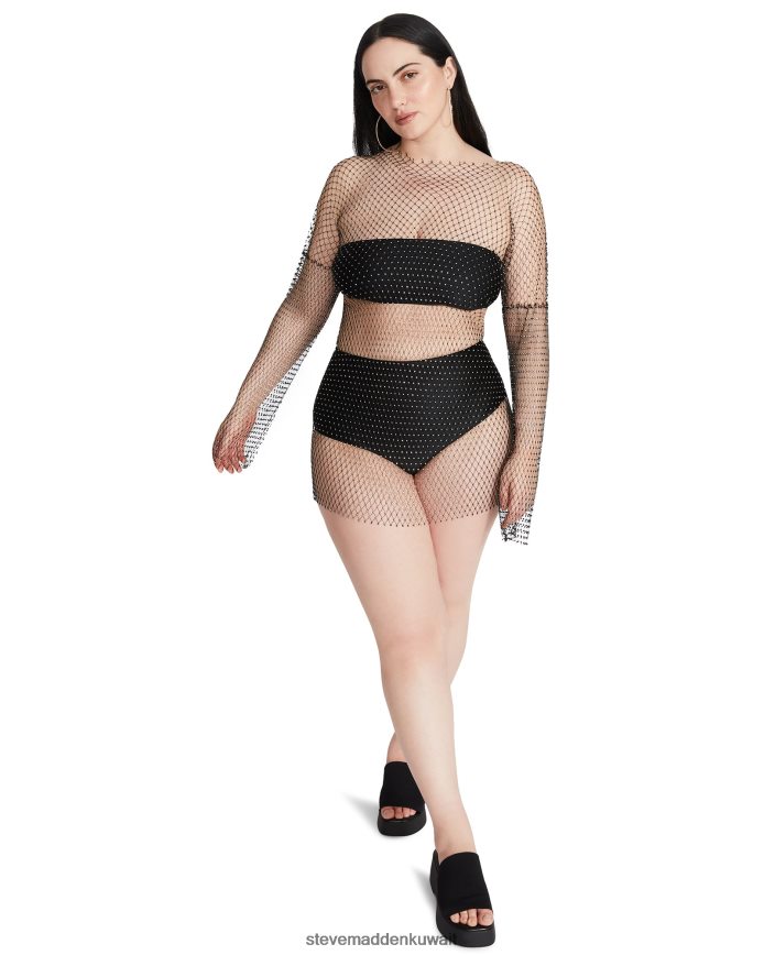 Steve Madden نحيف فستان قصير شبكي بحجر الراين أسود يلبس 6JPNNF709