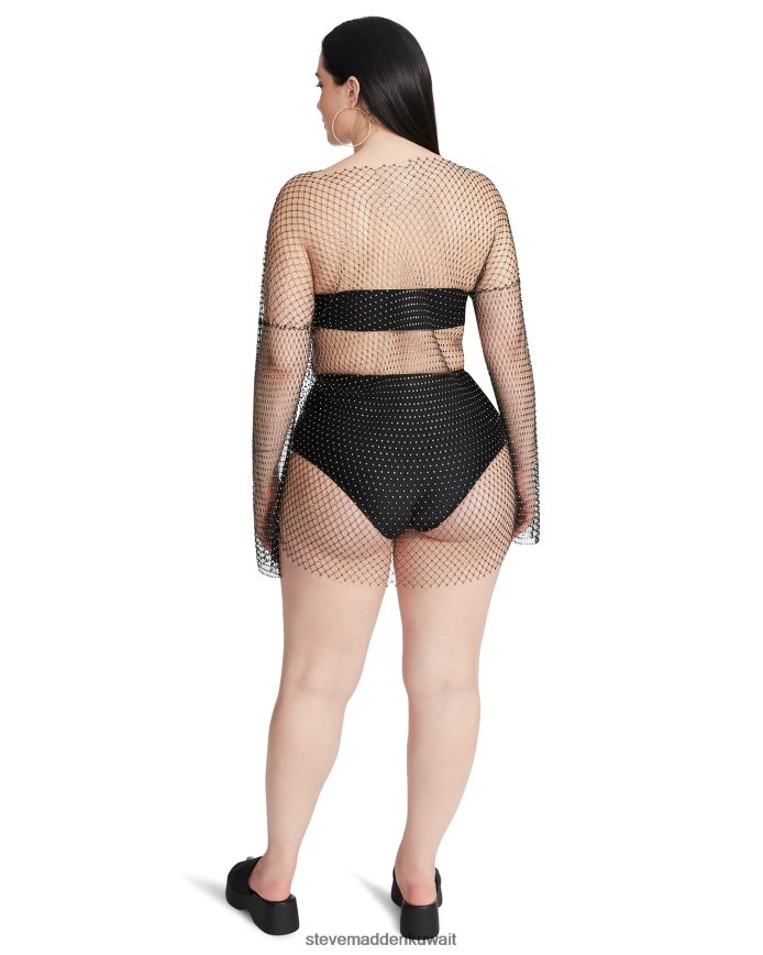 Steve Madden نحيف فستان قصير شبكي بحجر الراين أسود يلبس 6JPNNF709