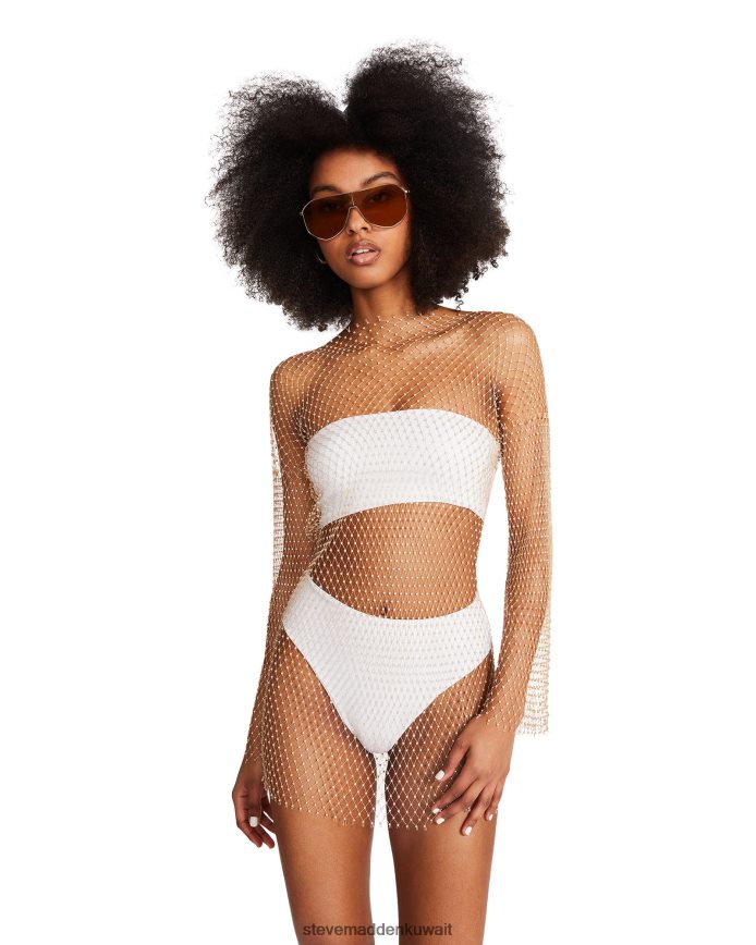 Steve Madden نحيف فستان قصير شبكي بحجر الراين تان يلبس 6JPNNF714