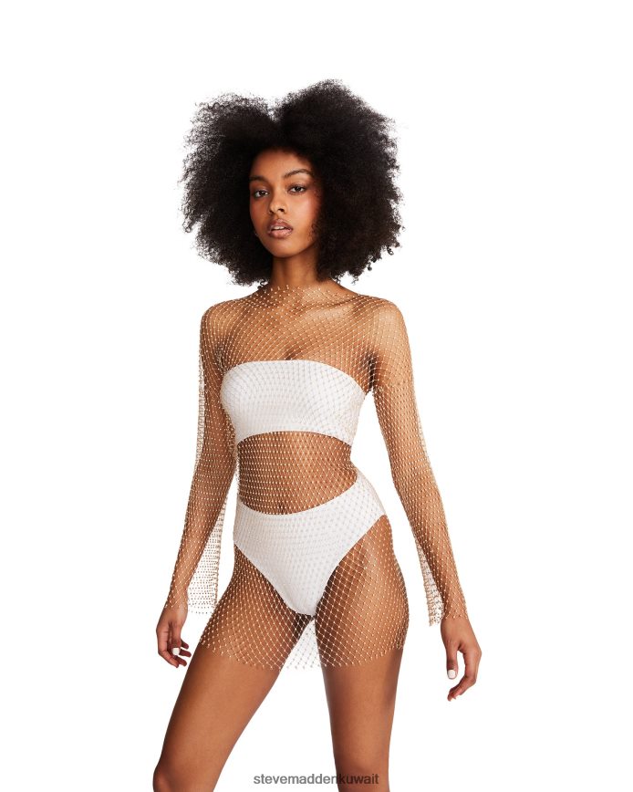 Steve Madden نحيف فستان قصير شبكي بحجر الراين تان يلبس 6JPNNF714