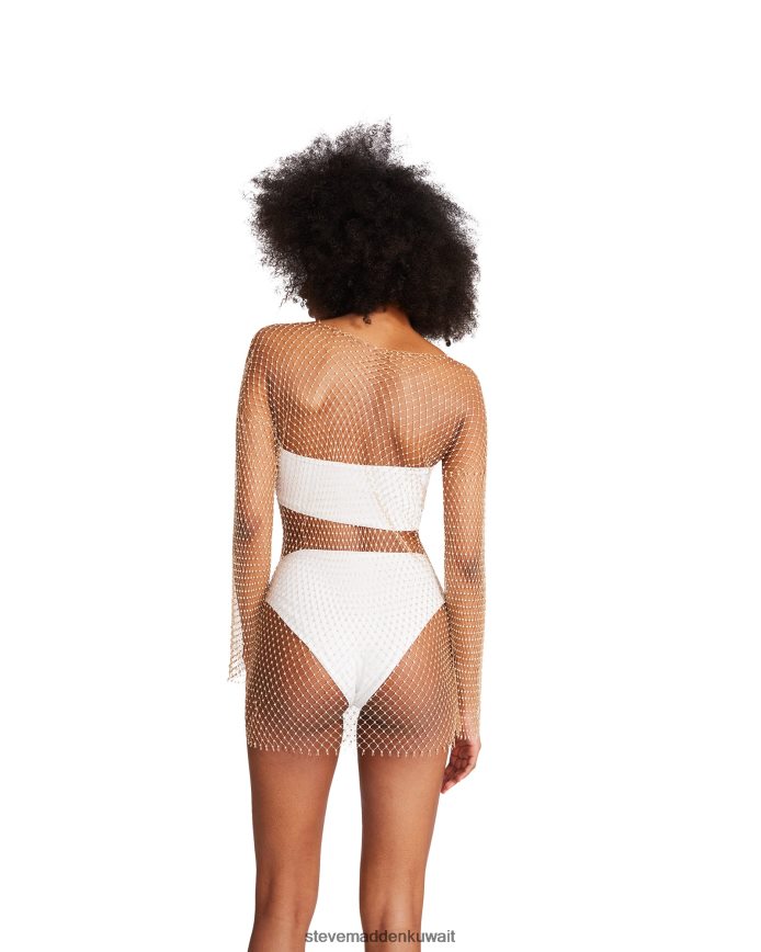 Steve Madden نحيف فستان قصير شبكي بحجر الراين تان يلبس 6JPNNF714