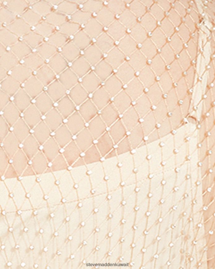 Steve Madden نحيف فستان قصير شبكي بحجر الراين تان يلبس 6JPNNF714