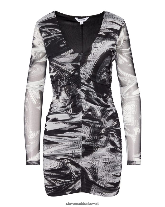 Steve Madden نحيف فستان تيسا أبيض أسود يلبس 6JPNNF733