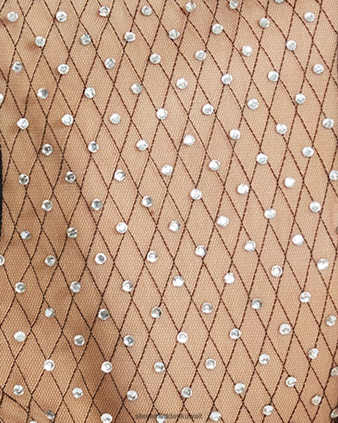 Steve Madden نحيف جزء علوي شبكي من حجر الراين أسود يلبس 6JPNNF741