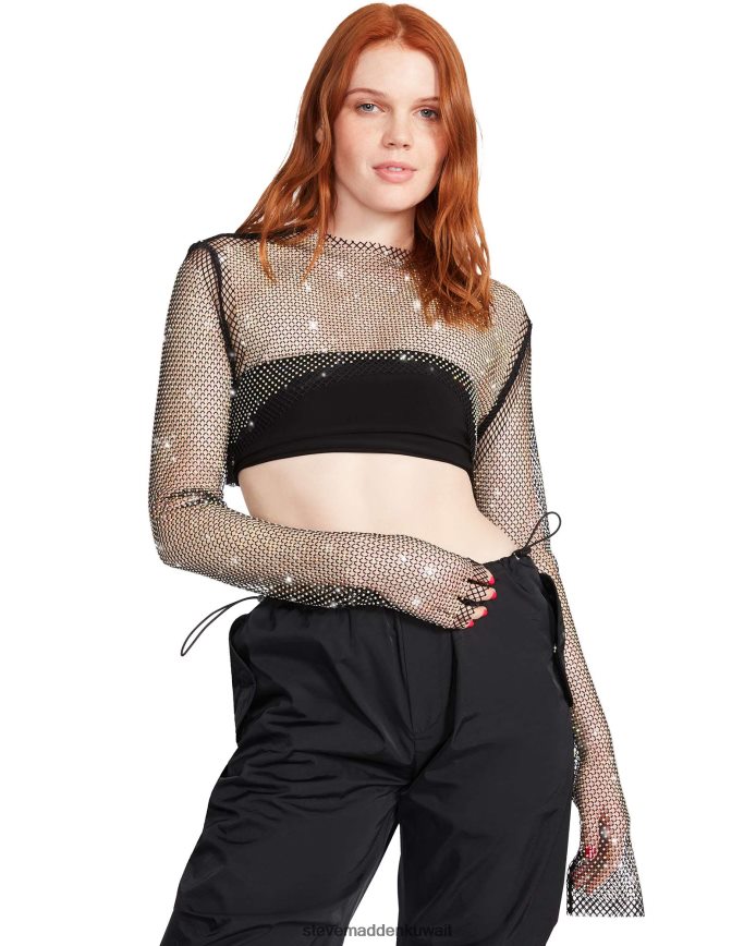 Steve Madden نحيف شبكة حجر الراين بوليرو أسود يلبس 6JPNNF751