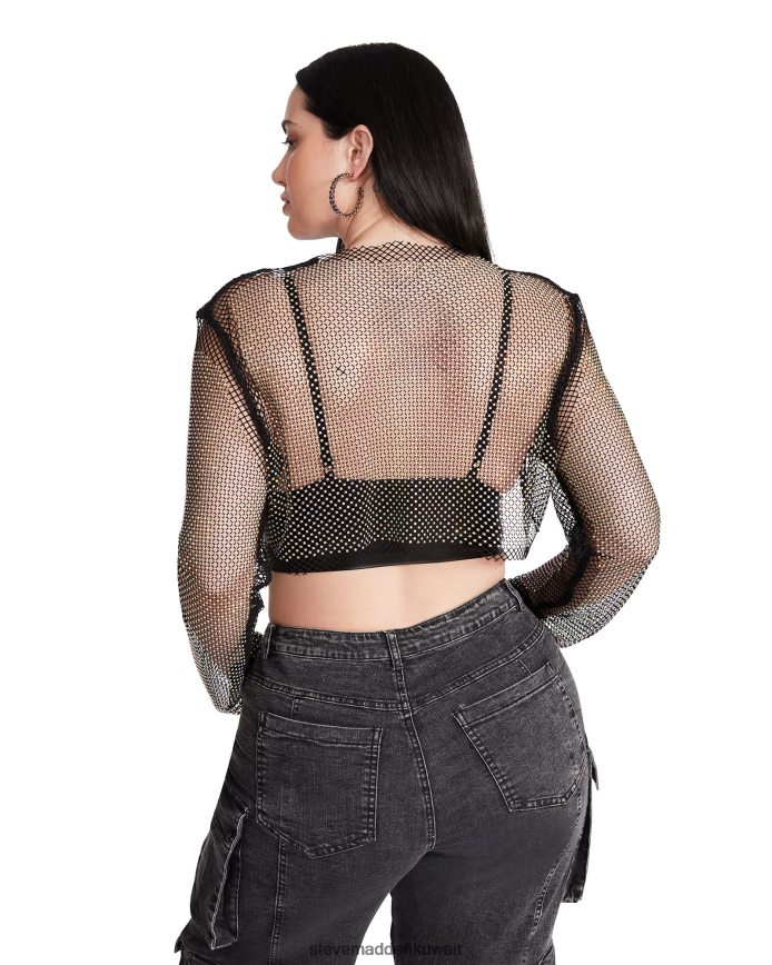 Steve Madden نحيف شبكة حجر الراين بوليرو أسود يلبس 6JPNNF751