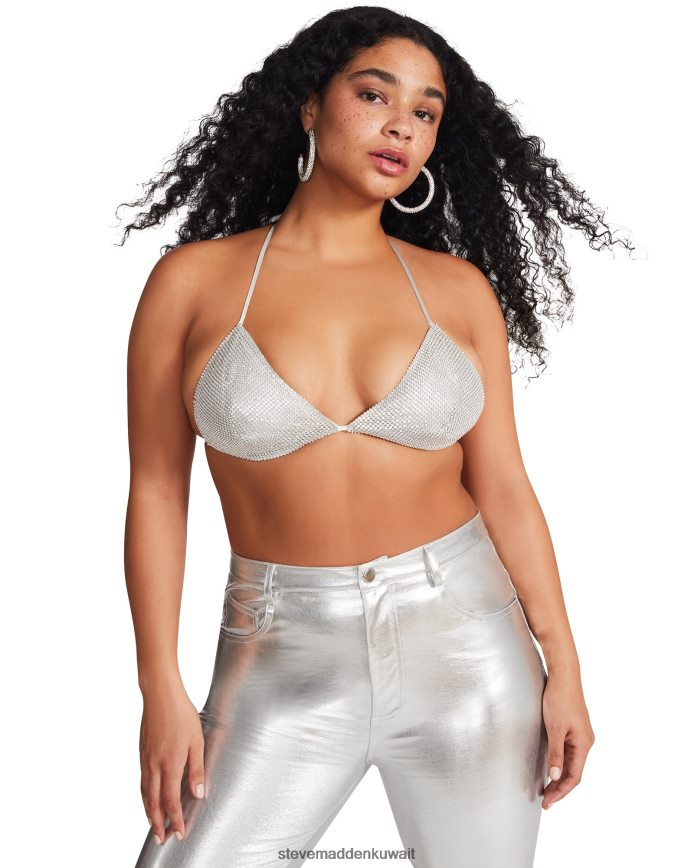 Steve Madden نحيف قطعة بيكيني علوية بحجر الراين أحجار الراين يلبس 6JPNNF758