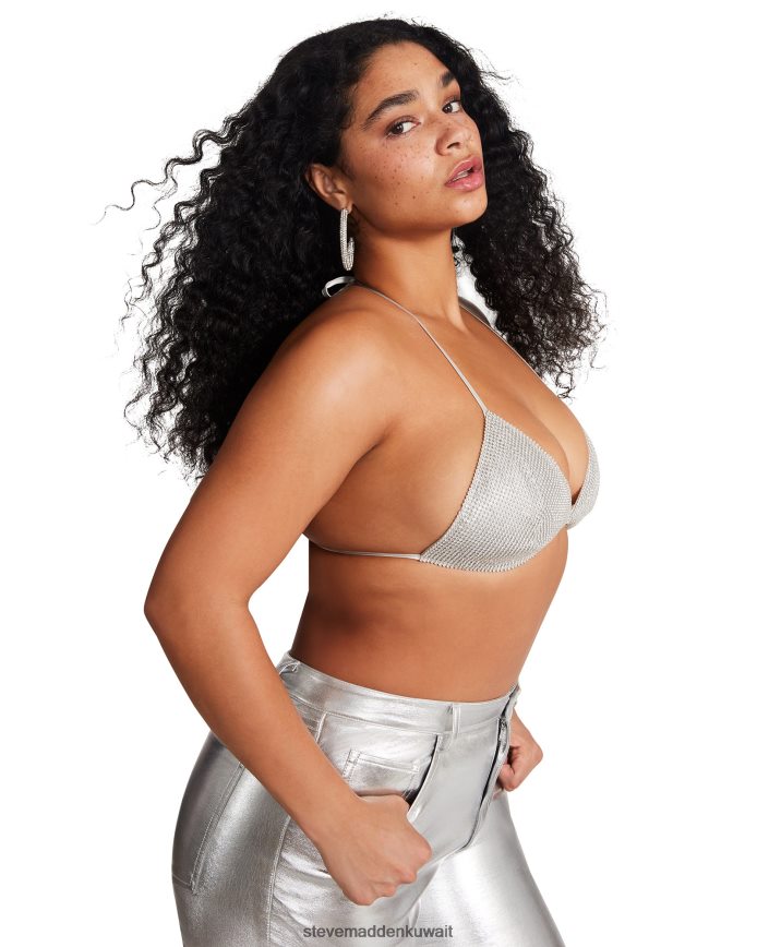 Steve Madden نحيف قطعة بيكيني علوية بحجر الراين أحجار الراين يلبس 6JPNNF758