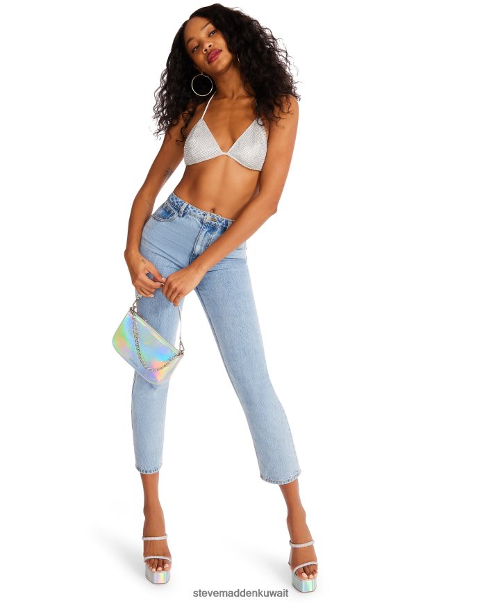 Steve Madden نحيف قطعة بيكيني علوية بحجر الراين أحجار الراين يلبس 6JPNNF758