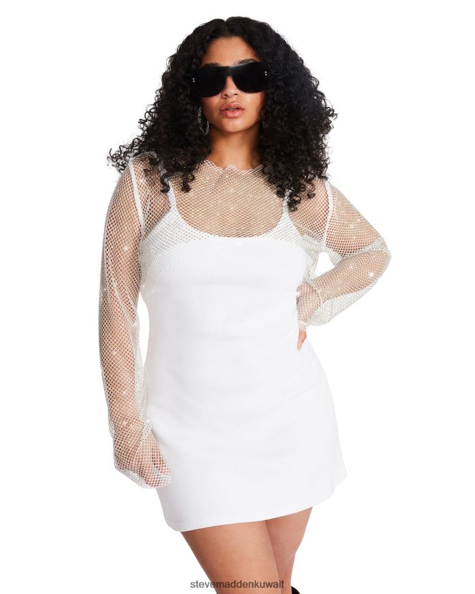 Steve Madden نحيف شبكة حجر الراين بوليرو أبيض يلبس 6JPNNF765